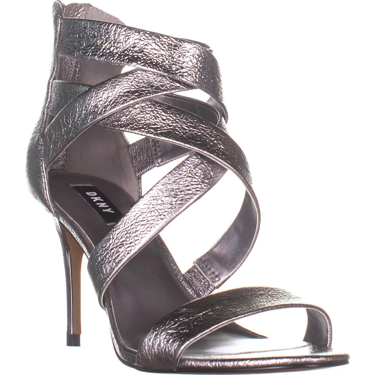 DKNY - Womens DKNY Iggi Heeled Strappy Sandals, Pewter, 8.5 US - Walmart.com - Walmart.com