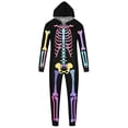 thumbnail image 6 of HJYCHN Suits Halloween Family Pajamas Family Pajamas Matching Sets Skeleton Print Hooded Zip Front Long Sleeve Full Length Homewear, 6 of 8