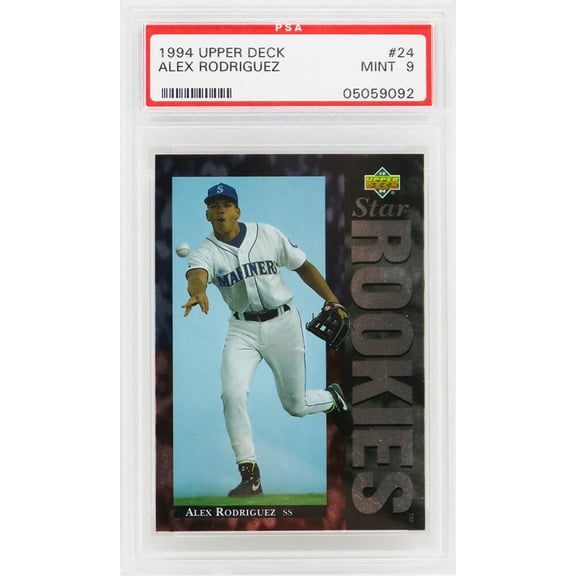 Alex Rodriguez (Seattle Mariners) 1994 Upper Deck Baseball #24 RC Rookie Card - PSA 9 MINT