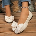thumbnail image 4 of Miluxas Women's Pointed Toe Bowknot Ballet Flats Comfortable Slip-On Dressy Casual Bowtie Flat Shoes Loafers White 9.5(43), 4 of 9