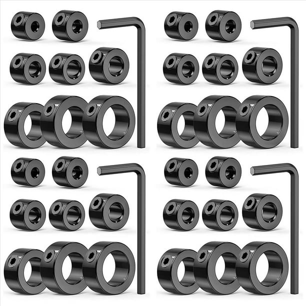 Juego de Collar de Broca de de Taladro, Anillo de Límite de Collar de de Profundidad de Taladro Ajustable de 36 Piezas con Juego de Acero Al Carbono para Brocas