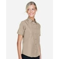 thumbnail image 2 of Harriton M580W Women's Key West Short Sleeve Performance Staff Shirt-Khaki-XL, 2 of 3