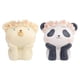 thumbnail image 1 of 2 macetas modernas con diseño de animales y orificio de drenaje para arreglos florales y portalápices. oso y panda, 1 of 9