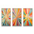 thumbnail image 2 of Designart "Colorful Mid Century Optical Charm III" Abstract Framed Wall Art Set Of 3 - Multi-Color Midcentury Frame Gallery Set For Office Decor, 2 of 7