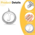 thumbnail image 3 of 6 Pcs Jewelry Making Charm Bulk, Round Alphabet Letter Pendants Diamond Pendant DIY for Necklace, Bracelet, Earring Making and Crafting, Silver-J, 3 of 7