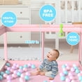 thumbnail image 6 of JoyStone Baby Playpen, 50 x 50 in, Non-Slip Base, Soft Mesh Sides, 2 Pull-up Rings, Carry Bag, Pink, 6 of 12