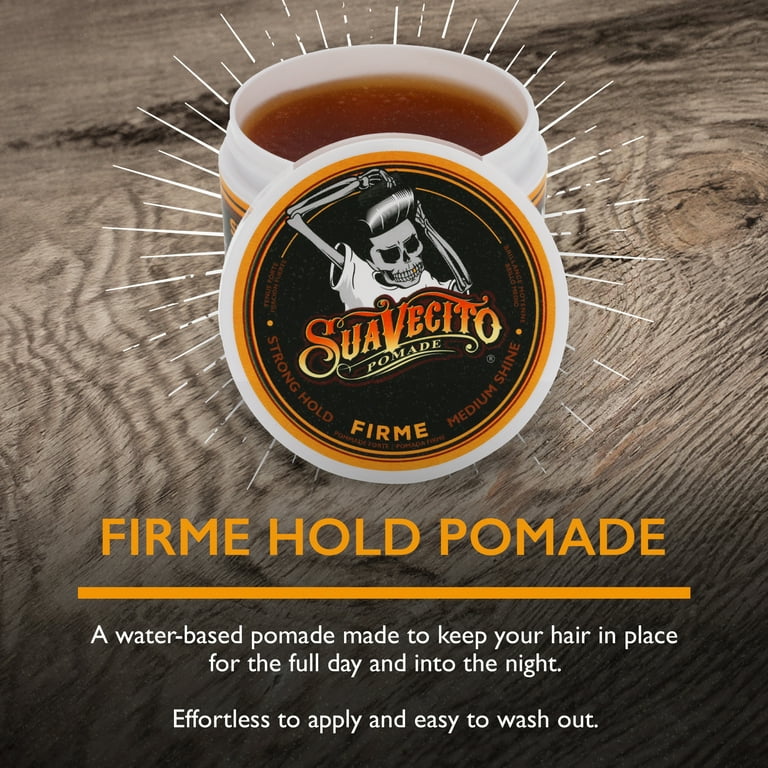 Suavecito Firme Strong Hold Pomade, for All Hair Types, Men, 4 oz Suavecito Firme Strong Hold Pomade, for All Hair Types, Men, 4 oz