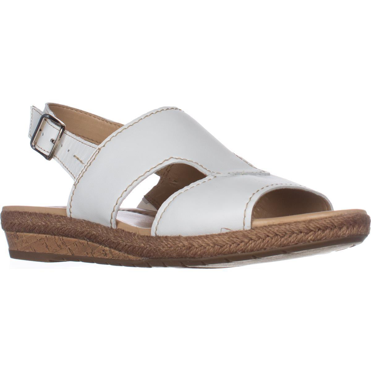 Womens naturalizer Reese Flat Comfort Sandals - White Leather - Walmart.com