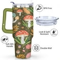 thumbnail image 3 of Mushroom 40 Oz Tumbler with Handle Lid and Straw, Stainless Steel Double Walled Vacuum Insulated Cup, Cute Anniversary Wedding Birthday Gifts Tumbler for Women Men Friends Outdoor Indoor, 3 of 7