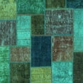 thumbnail image 1 of Ahgly Company Machine Washable Indoor Square Abstract Turquoise Blue Modern Area Rugs, 7' Square, 1 of 4