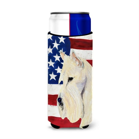 

USA American Flag with Scottish Terrier Ultra Beverage Insulators for slim cans SS4015MUK