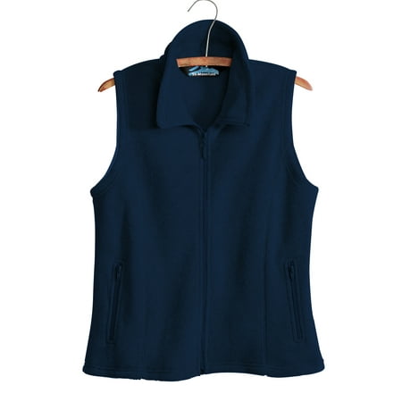 Fleece Print Vest - Tri-Mountain Crescent 7020 Micro Fleece Vest, X-Small, Navy
