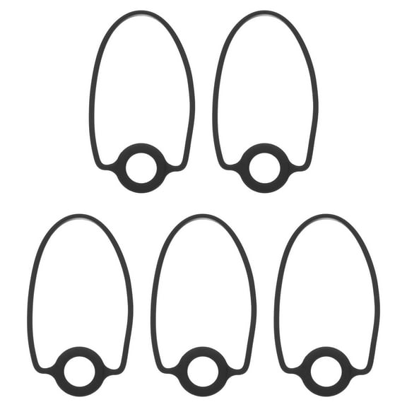 Uxcell 5Pcs Silicone Water Bottle Lanyard, Reusable Tumbler Strap Water Bottle Handle Holder With Strap for Beverage Carry Traveling Take Out, Black