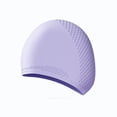thumbnail image 2 of Adult Solid Color Silicone Swim Cap High Stretch Water Resistants No Pull Hair Swimming Cap For Men And Women For Pool Training And Leisure Water Activities, 2 of 6