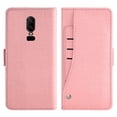 thumbnail image 4 of OnePlus 6 Case, iCoverCase Genuine Leather Wallet Case Slim Fit Folio Book Design with Stand and Card Slots Flip Case Cover for OnePlus 6 (Pink), 4 of 5