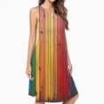 thumbnail image 2 of Colorful Wooden Planks Background Casual Sleeveless Loose Sundress Dress For Women Summer Dress Daily Woman, 2 of 4