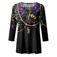 thumbnail image 4 of PMUYBHF T-Shirt Imprimé Joyeuses Fêtes Manches 3/4 Col Rond Blouse 3791 m, 4 of 5
