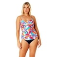 thumbnail image 4 of Anne Cole Womens Twist-Front Bandeau Ta White Print XS, 4 of 6