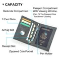 thumbnail image 2 of Contact's Full Grain Leather Passport Card Holders for Trave Rfid , Air Tag Passport Wallet Holder (Gray), 2 of 9