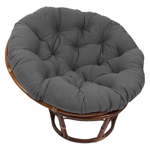Solid Twill Papasan Chair Cushion, 52" x 6" x 52", Steel Grey