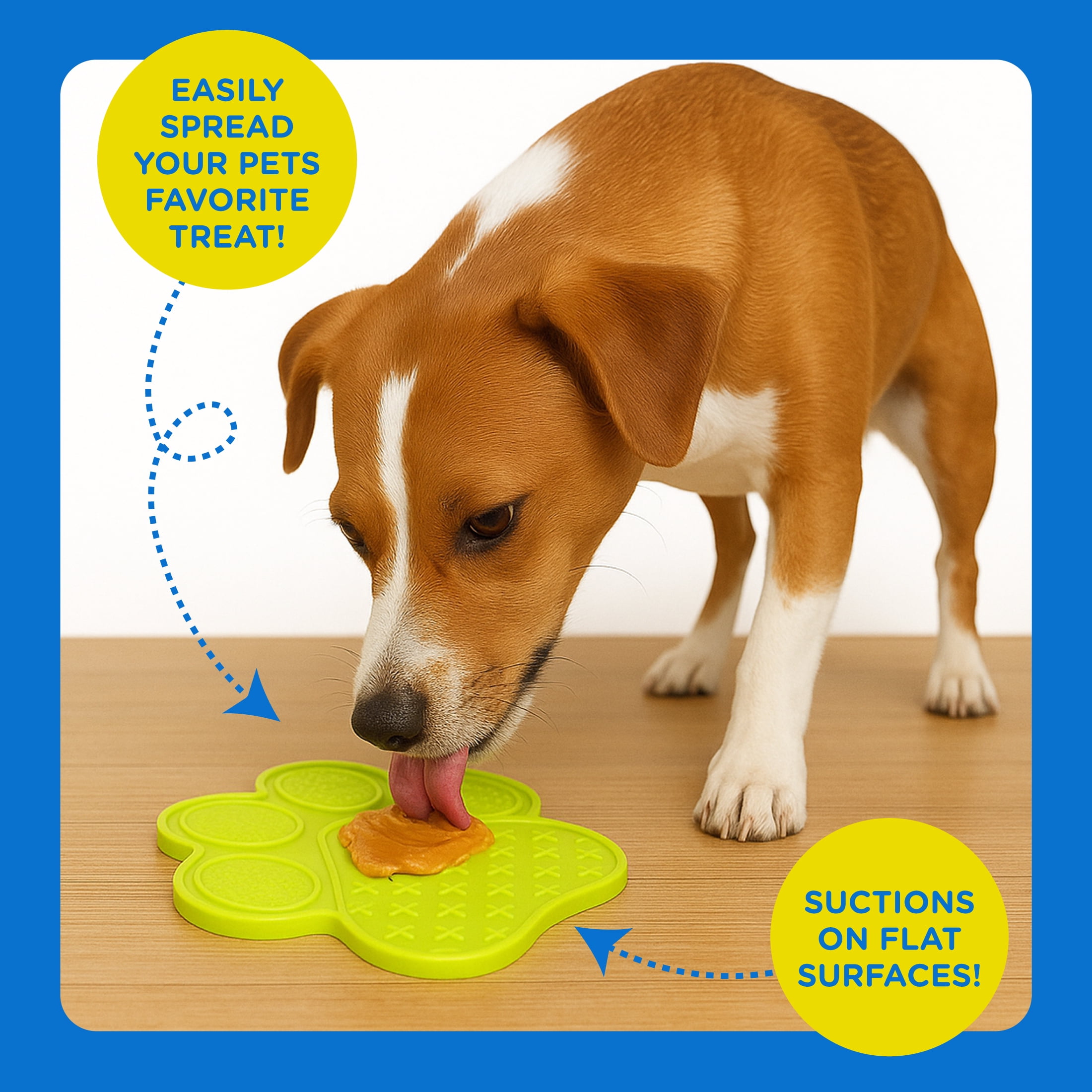 (3 pack) Bark Supply Co Silicone 7" x 7" Dog Pet Lick Mat with Suction Cups