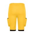 thumbnail image 4 of HOOMEUMY Men's Summer 2-In-1 Cargo Shorts Drawstring Elastic Waist Multi Pockets Beach Shorts with Zipper Yellow XXL, 4 of 5