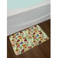 thumbnail image 2 of Jasmine Bath Mat, Vibrant Colored Print of Rousing Summer Flower Bouquets Pattern on White Backdrop, Plush Bathroom Decor Mat with Non Slip Backing, 29.5" X 17.5", Multicolor, by Ambesonne, 2 of 2