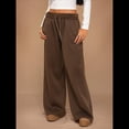 thumbnail image 4 of Pantalones Deportivos de Pierna para Mujer, Holgados, con Cordón, de Cintura Alta y Bolsillos Café XL, 4 of 10