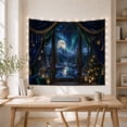 thumbnail image 5 of Armchair Bookshelf Cat with Through Wood Window Into, Cozy Dark Academia for Book Lovers, Reading Nook Wall Decor, Christmas Gift, Tapestry Wall Hanging for Bedroom and Dorm, 5 of 7