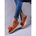 thumbnail image 1 of Zapatillas de mujer Casual Color sólido Bowknot plataforma femenina Slider moda trenzada al aire libre señora sandalias Sandálias Femininas43 Gao Jinjia LED, 1 of 2