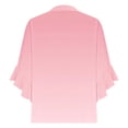 thumbnail image 4 of Youyipin womens tops 3/4 Sleeve Casual Ruffle Floral Henley Notched V Neck T Shirts Loose Fit graphic tees for women, 4 of 5