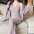 thumbnail image 6 of Vetsdori Long Sleeve Pajamas Sets for Women Lightweight Casual Nightwear 3 Pieces,Pants Soft Sleepwear Homewear Womens Pajamas, 6 of 7