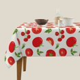 thumbnail image 3 of Wukai Fresh Red Tomato Waterproof Tablecloth for Kitchen Dining, Fits Square Tables for 2-4 Seats -54"x54", 3 of 7