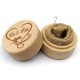thumbnail image 1 of Caja de madera rústica para anillos de boda, grabada, redonda, para guardar anillos de compromiso y exhibir en ceremonias de propuesta., 1 of 3