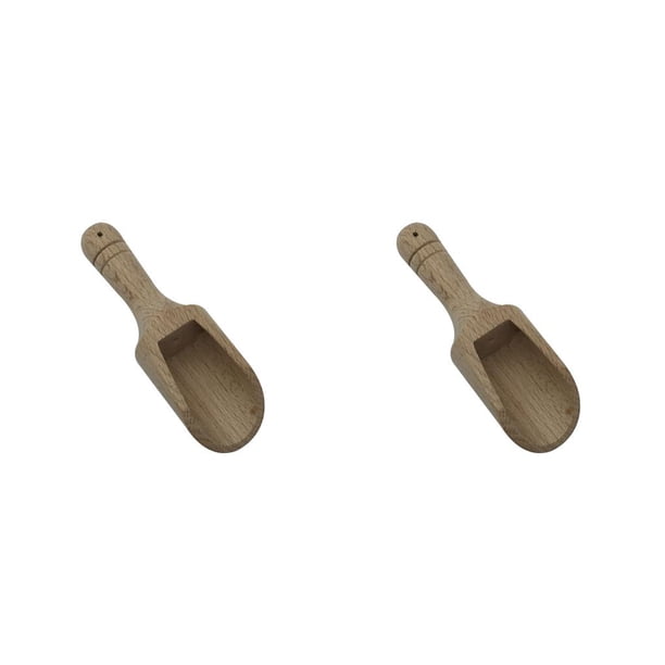 Monstrate Cuchara de sal de baño, detergente en polvo, productos secos, cuchara de madera, azúcar, cereales, dulces, especias, cucharadita, 2.5*8.1 cm 2piezas