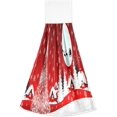 thumbnail image 2 of SKYSONIC 2 PCS Christmas Red Tree Snow Hand Towels with Hanging Loop for Bathroom and Kitchen, Hanging Band Towel - Winter New Year Holiday Kitchen Dish Cloth and Bathroom Hand Towels Set , 12"x17", 2 of 6