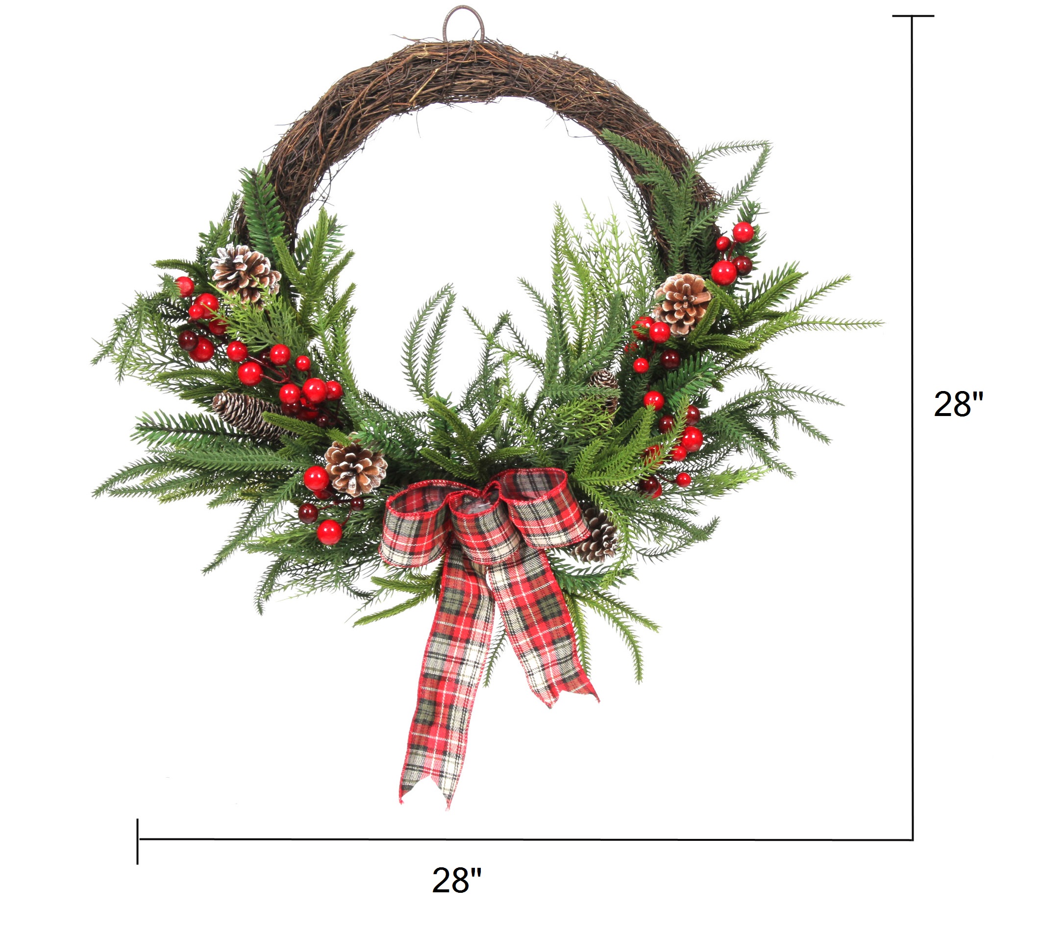 Allstate Floral Berry & Pine Cone Branch Wreath at Von Maur