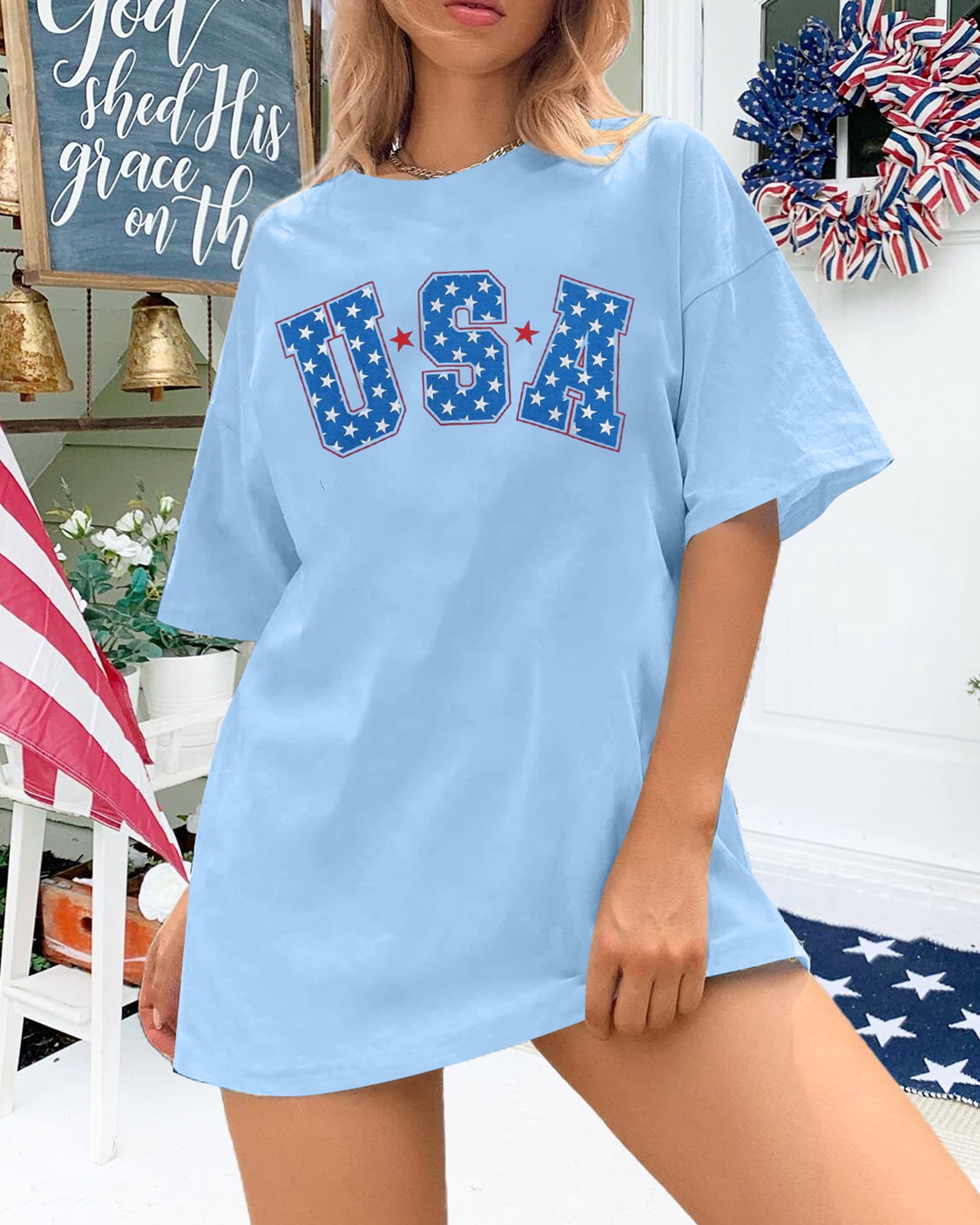 Yimoya Retro 'Party In The USA' 4th Of July Shirt - Women's Patriotic Tee, Soft & Breathable - View #3