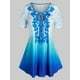 thumbnail image 1 of Tamaño más Ombre color Auto Tie camiseta Rosegal Camisetas tallas grandes, 1 of 5