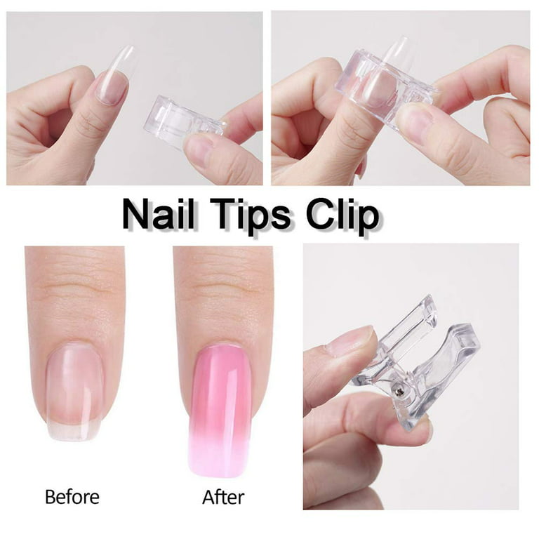 Visland 10PCS Nail Tips Clip, Resin Transparent Wear-resistant Durable  Polygel Finger Extension Clip Manicure Clip Tool for Women/Girls Nail Art  DIY 