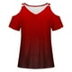 thumbnail image 4 of Camisas de Verano para las Mujeres Fuera Del Hombro Impreso Manga Corta Cuello Redondo, Camisas de Mujer Casual, 4 of 4