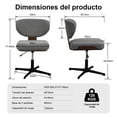 thumbnail image 2 of Fohfurniture Silla de Escritorio Giratoria sin Brazos, Asiento Ancho Tapizada en Tela Acolchada, Ajustable Base de Cruz sin Ruedas, Silla de tocador Madera y Tela Ideal para Dormitorios y Estudio, 2 of 8