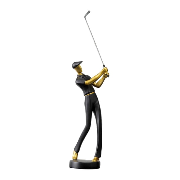 Figura decorativa de golfista, adorno para centro de mesa, regalos para el hogar negro un