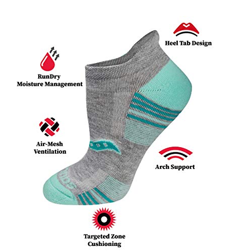 Running Socks Saucony womens Performance Heel Tab Athletic Socks 8 /& 16 Pairs