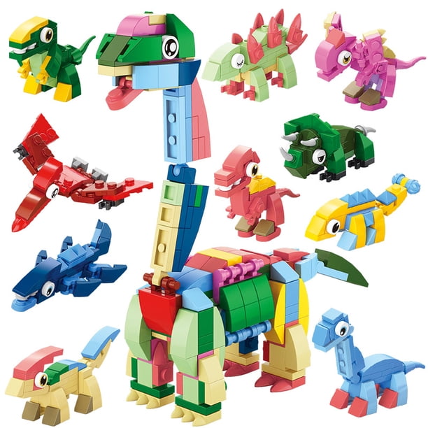 Juguete de bloques de construcción para niños, ensamblaje de partículas pequeñas, estilo jurásico, 10 cajas (Lele Brothers 9106), caja