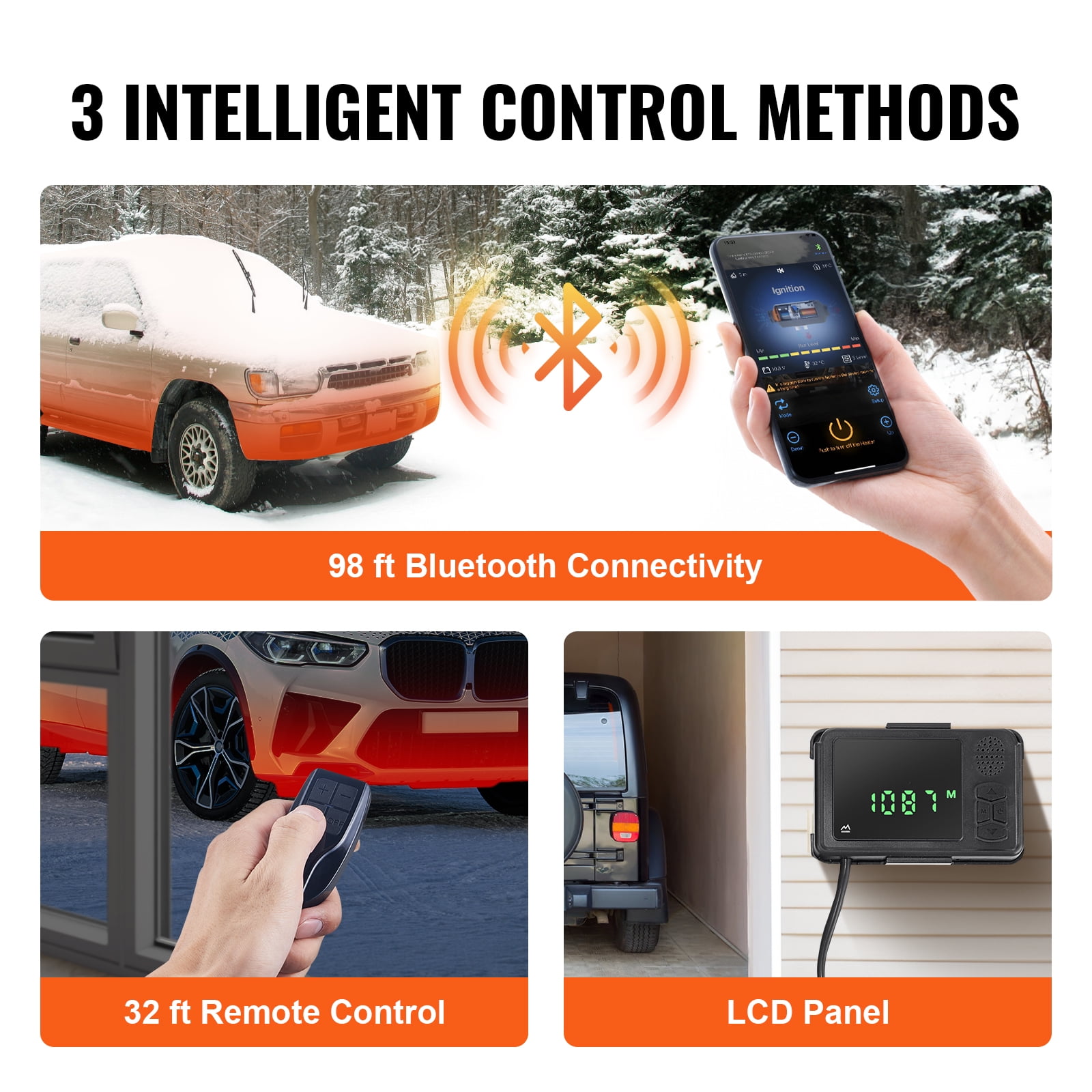 VEVOR Bluetooth App Control Diesel Air Heater, 12V 8KW Diesel Heater with Automatic Altitude Adjustment, Remote Control and LCD, Diesel Parking Heater for RV Trailer Camper Van Boat