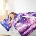 thumbnail image 4 of Homewish Chic Girls Queen Comforter Set,Modern City Road Bedding Sets,Purple Pink Bedding Comforter Set For Princess,Super Cozy Room Decor Reversible,3pcs, 4 of 8