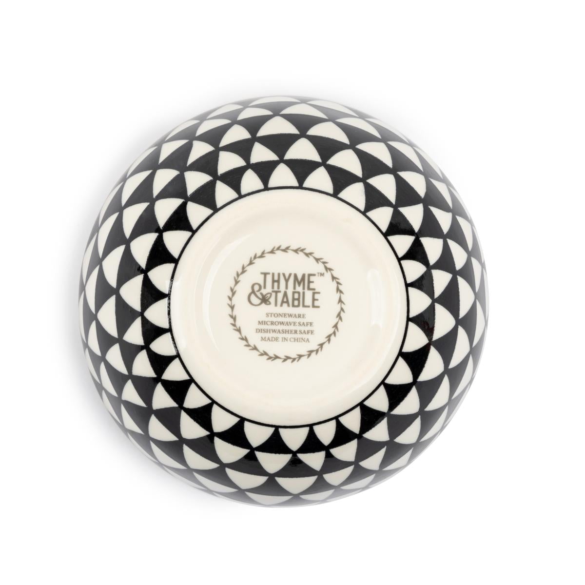 Thyme & Table Dinnerware Black & White Dot Stoneware Round Bowl -  Walmart.com