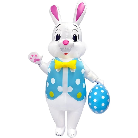 VETPW Easter Bunny Inflatable Costume Adult Rabbit Blow Up Suit Full Body For Women Men Fancy Dress Cosplay Themed Party Holiday Family Community Recreational Events Outdoor Fairs Carnivals（Rabbit）