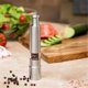 thumbnail image 3 of 2PCS Manual Salt and Pepper Grinder Set Stainless Steel Push Button Grinder Thumb Grinder for Black Pepper Sea Salt, 3 of 5